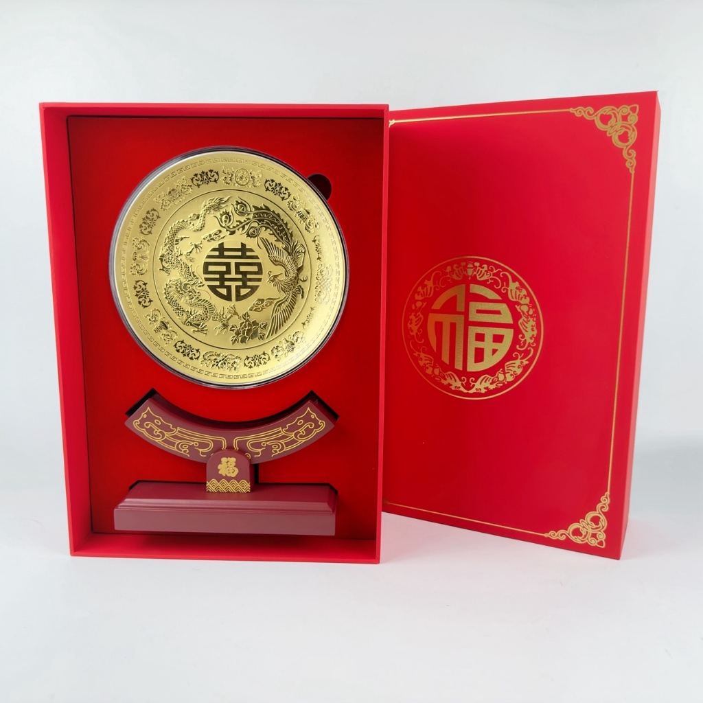 【金宏大銀樓】純金9999龍鳳囍緣禮盒 擺件 造型擺件 過年送禮  風水 招財 結婚送禮