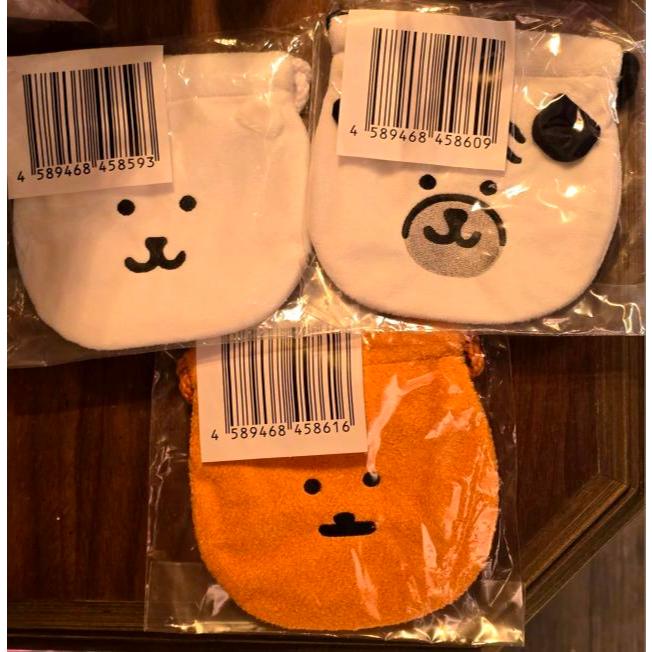 湯包日貨坊 ☆現貨★ 日本限定 NAGANO 角色大臉束口袋 化妝包 收納包 絨毛包 收納袋 小物袋 Nagano