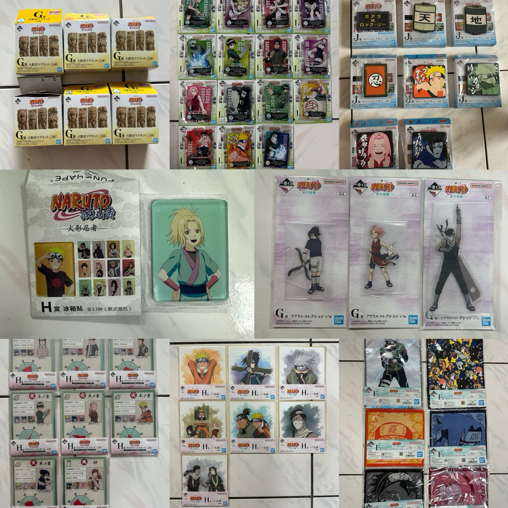 一番賞 火影忍者 中忍考試篇 & 波之國 F賞 毛巾 G賞 火影岩 立牌 H賞 能力值展示架 I賞 立牌 J賞 杯墊