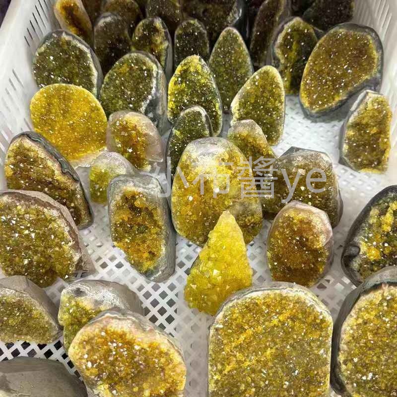 7.5💖黃水晶原礦 黃水晶簇 黃水晶鎮 黃水晶 晶簇 聚寶盆 原石 原礦 擺件 裝飾品 招財風水擺件-Jxin