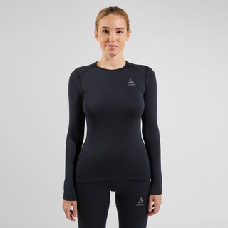 【ODLO】OD141251 女款 ECO銀離子基礎保暖型圓領上衣/雪地底層衣 黑