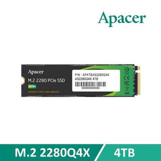 (先詢問貨況) 宇瞻 Apacer AS2280Q4X 4TB M.2 PCIe Gen4 SSD (台灣本島免運費)