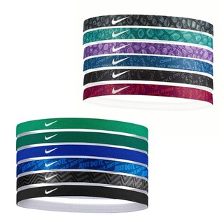 NIKE 彈性髮帶 韻律瑜珈 慢跑 止汗髮帶 印花髮帶 6入 N0002545 【樂買網】