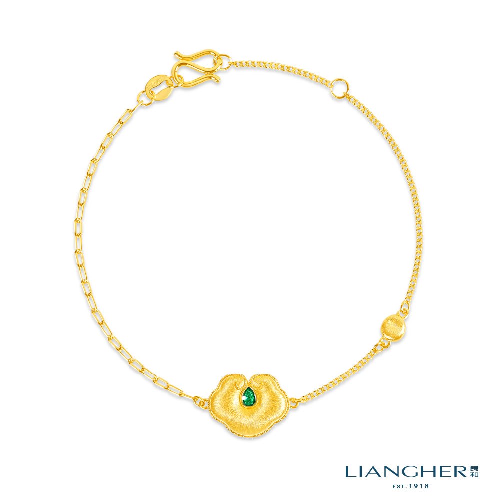 【良和珠寶】如意綠韻手鍊 黃金手鍊 足金黃金 5G硬金(金重:1.07錢±0.01)