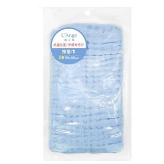 L'Ange 棉之境 6層純棉紗布擦髮巾 55x90cm (810926030704藍色) 490元