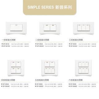 🌟歡迎盒購【樹榮電工SUZONE】新普系列 按板螢光開關 開關壓板 ※可客製化做雷雕圖騰