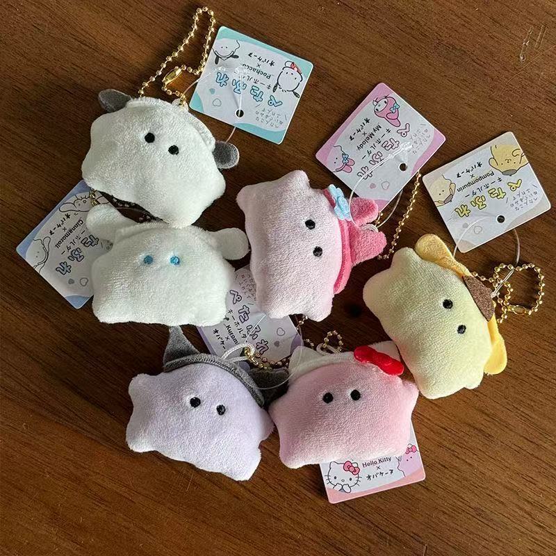 KT貓 玉桂狗 萬聖節小幽靈豆豆眼可愛毛絨公仔玩偶包包掛件飾品 萬聖節迷你幽靈毛絨小掛件玩偶爆款超萌閨蜜情侶禮物包掛飾