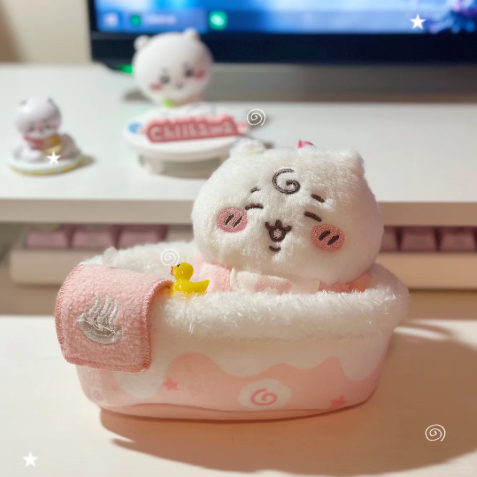 💕台灣出貨+免運💕【日本正品代購】chiikawa浴缸泡澡吉伊玩偶毛絨可愛公仔烏薩奇包掛件禮物