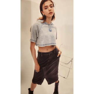 全新專櫃Sisjeans 煙灰線條挺版中長裙S