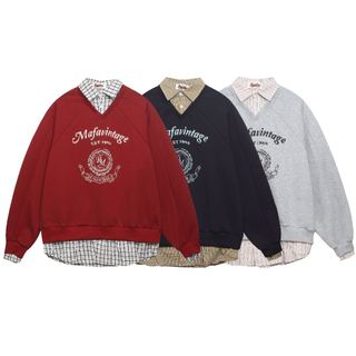 【OTIS】 【現貨】假兩件V領大學TEE 復古膠印 POLO 長袖 RETRO 寬鬆 OVERSIZE 街頭