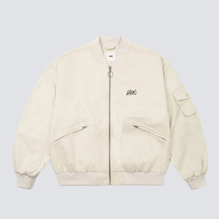 [unclev1966] VANS JACKETS COATS 米白色 刺繡 經典 雙口袋 袖口褶皺 棒球外套 復古夾克
