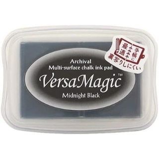 手作森林 日本製 VersaMagic 粉餅印泥 素色印台 午夜黑 月貓 tsukineko