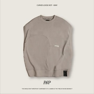 P.B.P - CURVED LOOSE VEST - GRAY