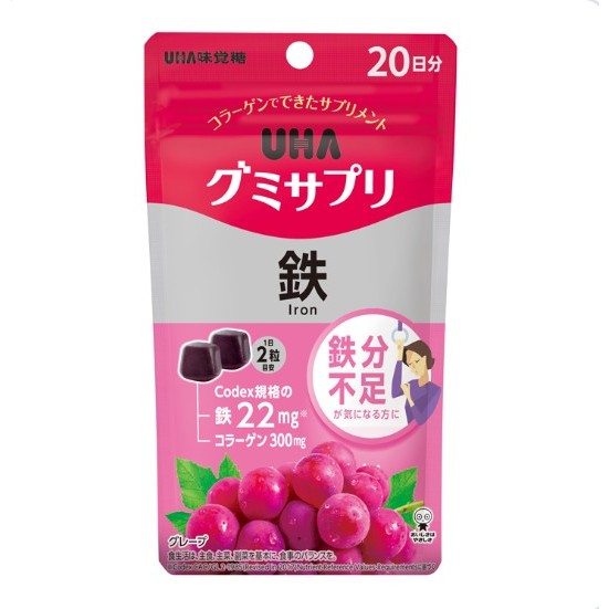 KJ select 現貨🔥隔日到貨 日本境內版 UHA味覺糖 鐵/鐵+葉酸/維他命C軟糖