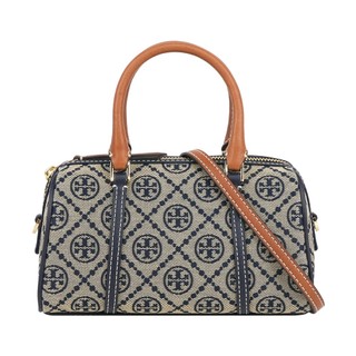 TORY BURCH T Monogram 標誌緹花迷你波式頓包(海軍藍)