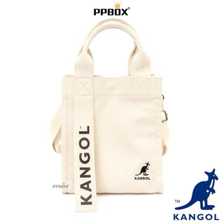KANGOL 袋鼠 帆布包 小方包 【61551711】 時尚 側背包 女包 白色小包 手提包 吐司包 日韓穿搭