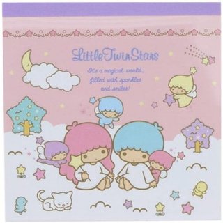 日本 sun-star Little Twin Stars 方型便條紙本/ 粉 eslite誠品