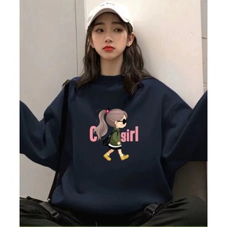 免運 【Cool girl】大碼女裝 韓系 圓領長袖衛衣 加絨刷毛大學t oversize 長袖寬鬆t 刷絨t 1665