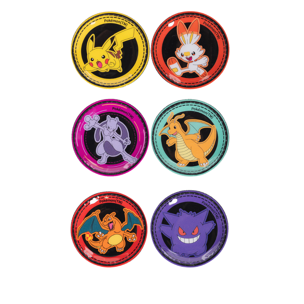 【IMPACT】寶可夢徽章三組任選-皮卡丘、炎兔兒(二入)/超夢、快龍(二入)/噴火龍、耿鬼(二入) Pokemon