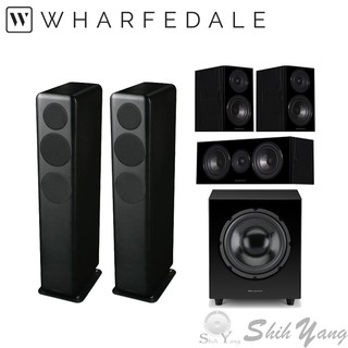 Wharfedale Diamond D330落地喇叭+12.1環繞喇叭+12.C中置喇叭+WH-D10重低音 黑/白色