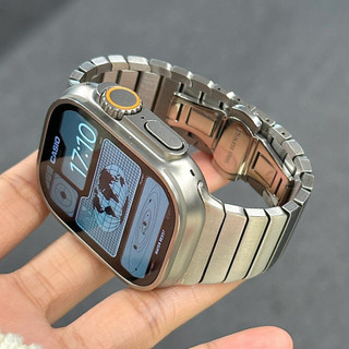 蝴蝶扣 不鏽鋼 金屬錶帶 適用於Apple Watch 12-11-10-SE3 44/45/49MM 42/46MM