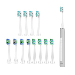 【Glolux】智慧超音波電動牙刷 極輕巧 安靜 五段模式 推推二段 多種模式 兩款刷頭