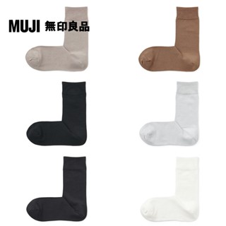 【MUJI 無印良品】女足口柔軟莫代爾混輕薄直角襪