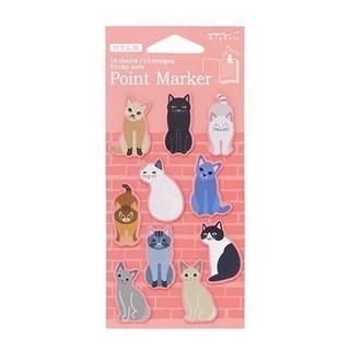 ［現貨］Midori Point Marker 貓咪 造型 便利貼 手帳小物