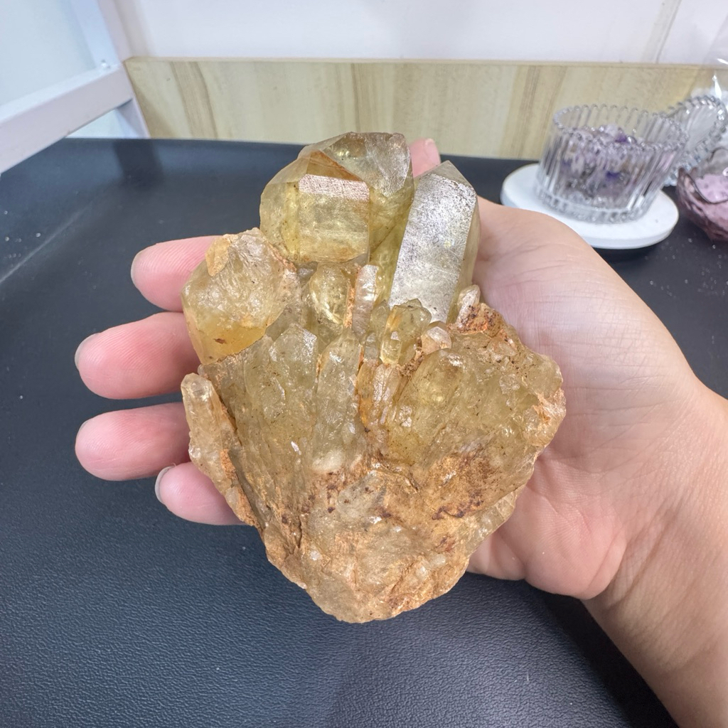 C200黃水晶原礦擺件 適合辦公室 房間 玄關擺設擺件
