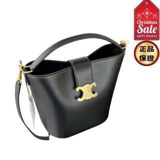 Celine 1116613 Louise 光滑牛皮革中號水桶包 黑色