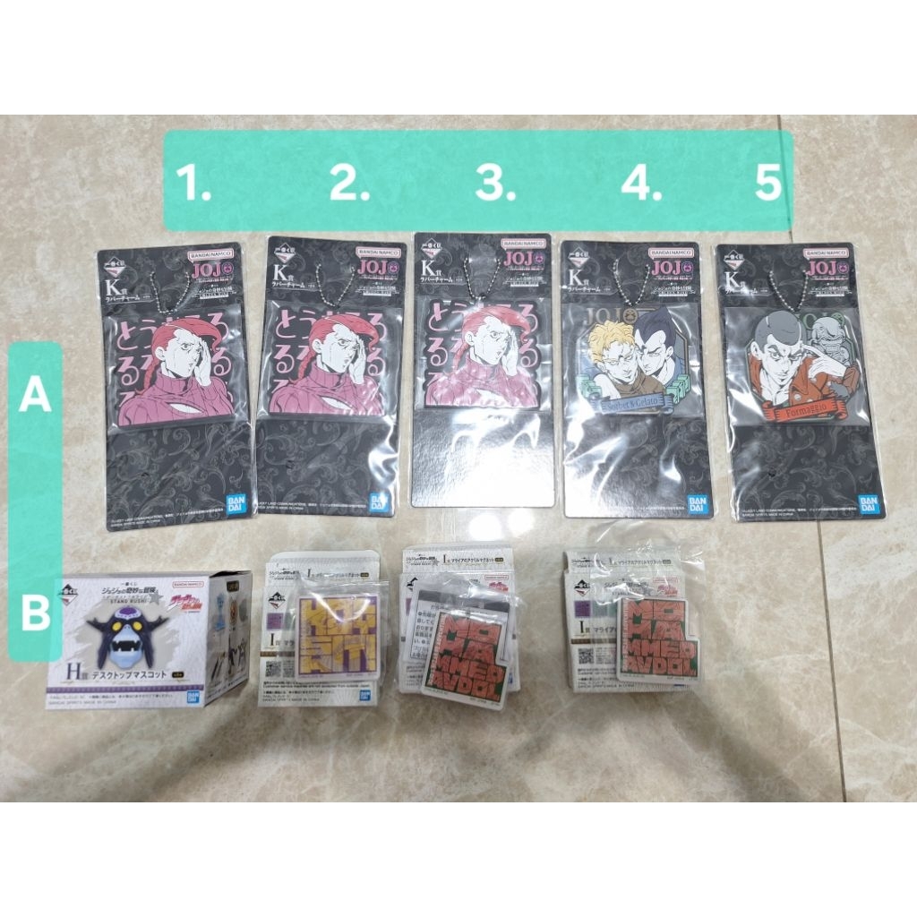 日版 jojo的奇妙冒險 黃金之風暗殺小隊 公仔 壓克力磁鐵 星塵遠征軍 一番賞 k賞 i賞 h賞 軟膠吊飾