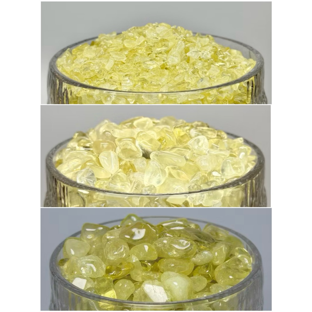 【明明天然水晶】 純天然巴西黃水晶碎石100g 天然黃水晶原礦 五行碎石 適合搭配消磁碗擺設 消磁淨化 招財運