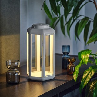 IKEA SOMMARLÅNKE LED 裝飾檯燈,28 公分,燈籠戶外/電池供電米色