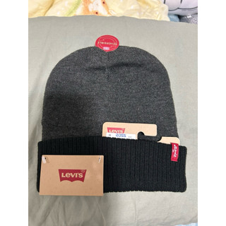 Levi’s 毛帽 針織帽 全新 黑色 灰色 黑灰 現貨 logo標籤