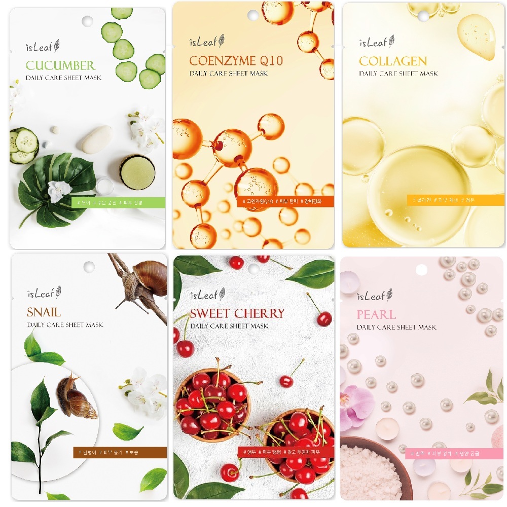 韓國 isLeaf 面膜 即期優惠  極緻水感保濕面膜 膠原蛋白/小黃瓜/Q10/蝸牛/櫻桃/珍珠 22ml 服貼不黏膩
