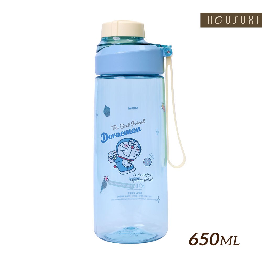 【HOUSUXI官方旗艦】哆啦A夢-Tritan鎖蓋水瓶650ml