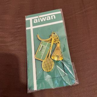 台灣Taiwan in 羽球吊飾（金色）
