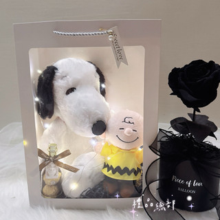 史努比娃娃 正版授權 查理布朗娃娃 史努比玩偶 Snoopy 乾燥花 花束 禮品袋 史努比吊飾 查理布朗 小黃鳥吊飾