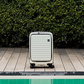 【LOJEL CUBO】 新版21吋登機箱 象牙白 前開擴充登機箱旅行箱 商務箱 行李箱｜趣買購物旅遊生活館