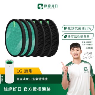 綠綠好日 三入組 適用 LG 大白 PS-W309WI AS-401WWJ1 AS401WWL2 HEPA抗菌濾網 濾芯