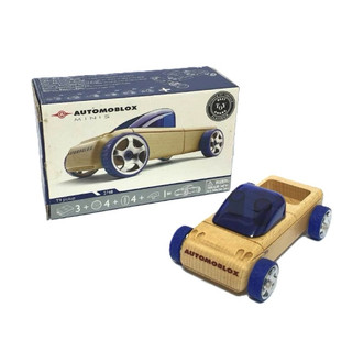 AUTOMOBLOX 德國迷你原木變形車(T9藍色)