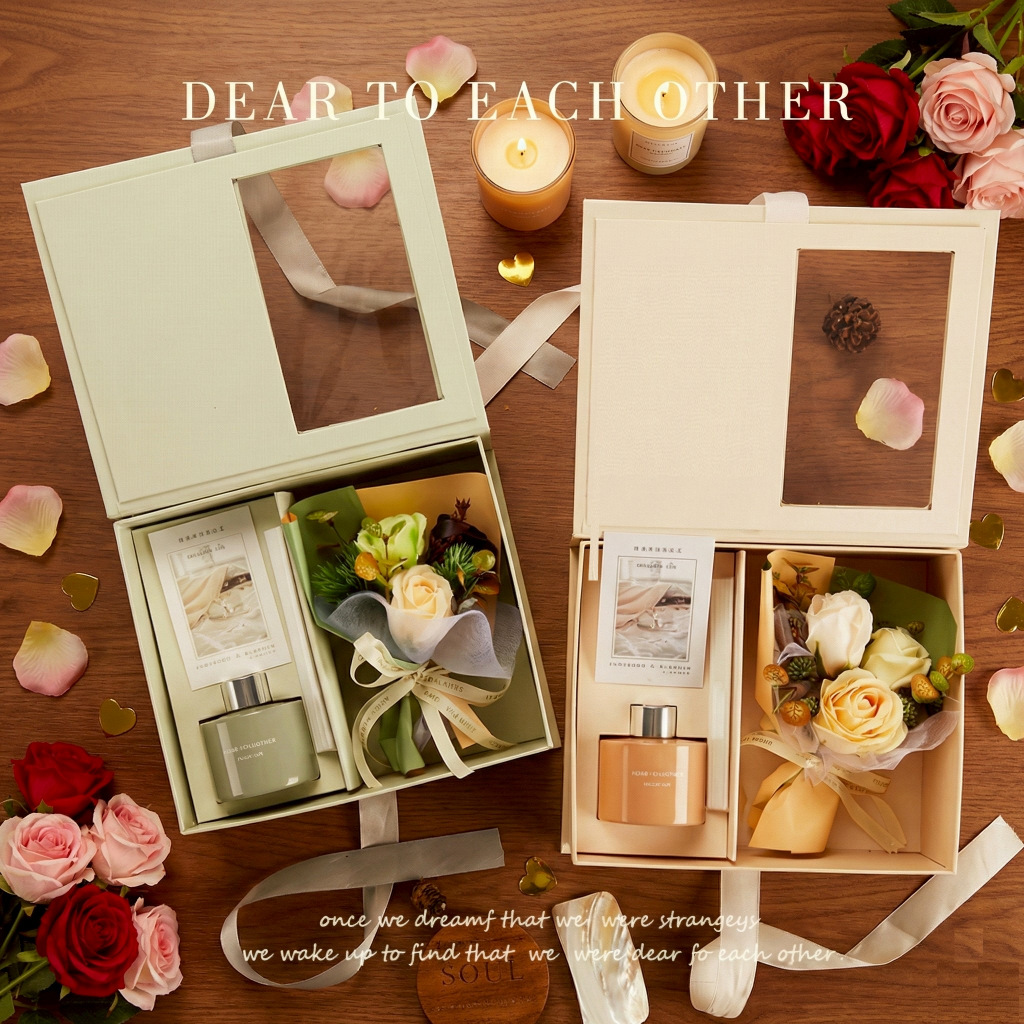 【精美禮盒！送提袋＋送卡片】肥皂花香氛禮盒 擴香瓶 擴香棒 香氛 情人節禮物 聖誕節交換禮物 香薰精油