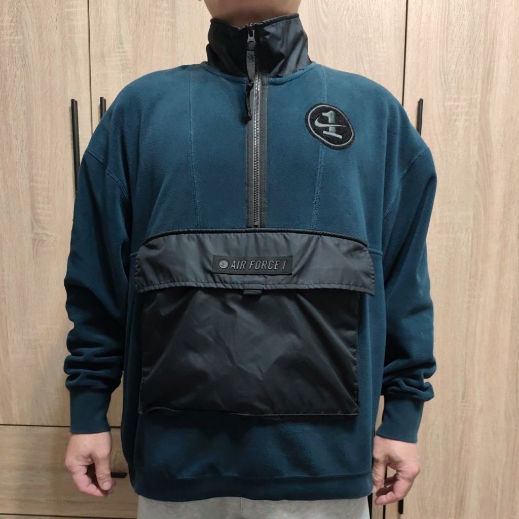 【NIKE】***AF1***保暖 運動 半拉鍊 二手 舒適 長袖 休閒 XL 高領 刷毛 AJ0802-454