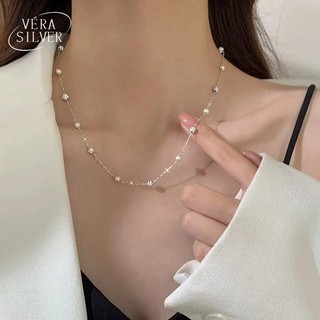 現貨 ✨925純銀項鍊女 珍珠項鍊 鎖骨鍊 氣質頸鍊 韓國簡約項鍊 百搭鍊 生日送禮 情人節禮物VERA SILVER