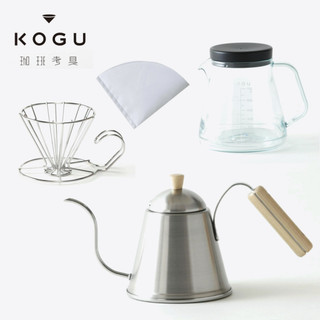 日本下村KOGU 珈琲考具手沖四件禮盒組(手沖壺+咖啡壺+濾杯+濾紙)