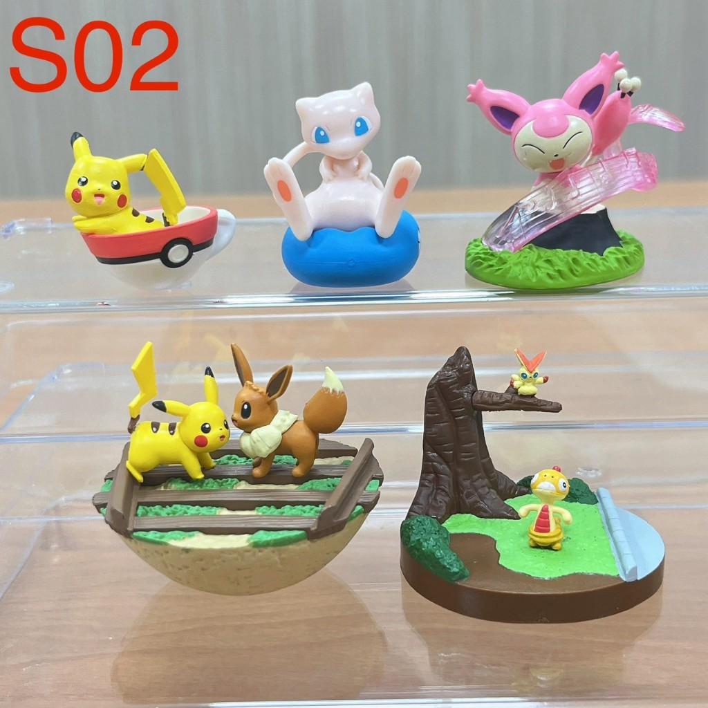 ♋魏玩具 S 02 中型 二手 扭蛋 神奇寶貝球 皮卡丘 夢幻 向尾喵 伊布 滑頭小子 神奇寶貝 公仔