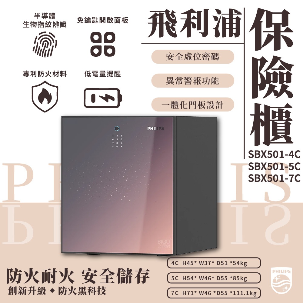 熱門新品 SBX501 飛利浦保險櫃 防盜 密碼保險箱 電子鎖 密碼櫃 小金庫 防盜櫃 隱私儲物櫃