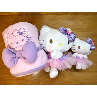 三件入 2019 年 Hello Kitty 凱蒂貓 夢幻 紫色 芭蕾舞 娃娃 小毛毯 吊飾