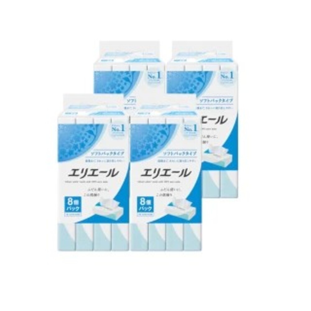 贈品請勿下單  日本大王 elleair柔膚抽取式面紙-輕巧包(160抽x8包)x4袋 (箱購)