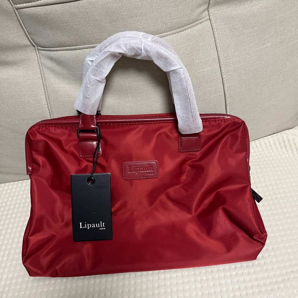 lipault 保齡球包 全新 寶石紅 手提包 肩背包 行李拉桿包